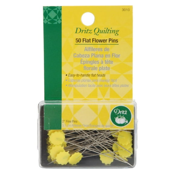 Dritz Quilting Flat Flower Pins, 2", 50/Pkg