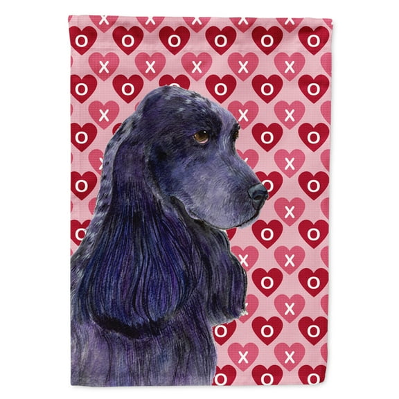 Carolines Treasures SS4471-FLAG-PARENT Black Cocker Spaniel Hearts Love Valentines Day Flag  multicolor
