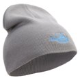 thumbnail image 4 of Aqua Ship and Bottle Embroidered 12 inch Acrylic Cuffed Long Beanie - Grey OSFM, 4 of 5