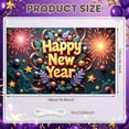 thumbnail image 2 of Golden Lettering Happy New Year Banner Firework Design Festive Backdrop Star Decorations Ribbon Accents Holiday Background for New Year Party Indoor Decoration Family Reunion, 2 of 9