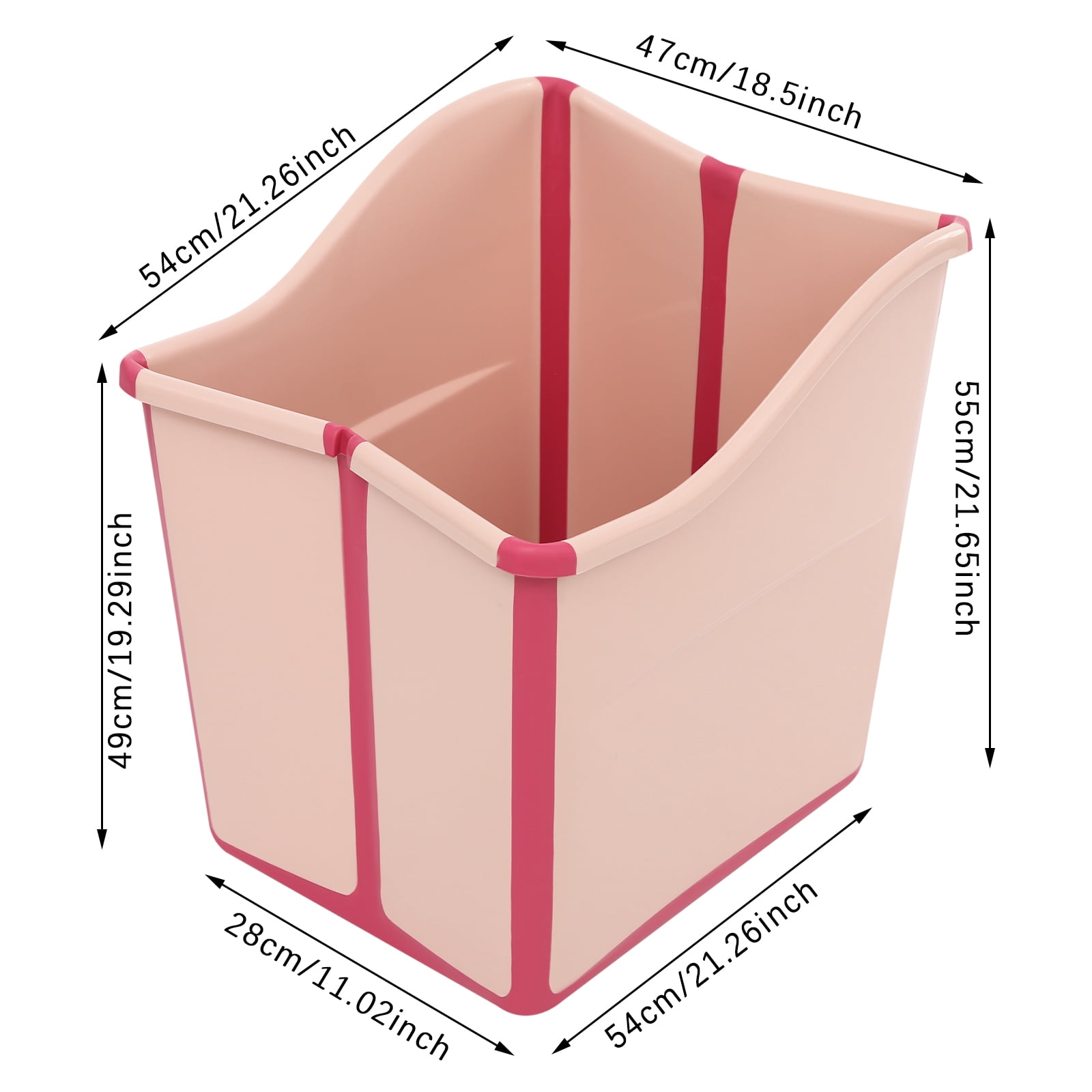 Folding Bathtub for Kids, Eco-friendly PP and TPE Materials, Non-slip, Portable,Convenient and Space-saving Bath Solution