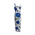 thumbnail image 4 of Women's Sleeveless Floral Print Maxi Dress,Bodycon with V-Neck, backless dress Casual Wear Spaghetti Strap Womenswear dress, 4 of 5