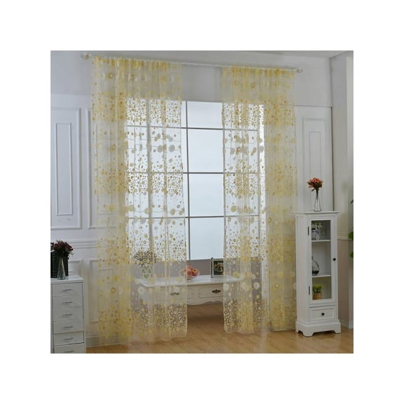 Lavaport 95x 200cm Little Flower Printed Voile Tulle Curtain Panel Sheer
