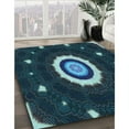 thumbnail image 2 of Ahgly Company Indoor Round Patterned Glacial Blue Ice Blue Area Rugs, 4' Round, 2 of 6