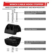 TYT Off-Road Winch Rope Kit - 3/16 x 50, 8500 Lbs - Black Synthetic Winch Cable with Protective Sheath, Heavy-Duty Hook, Safety Pull Strap & Rubber Stopper - Ideal for 4WD ATV UTV Vehicles
