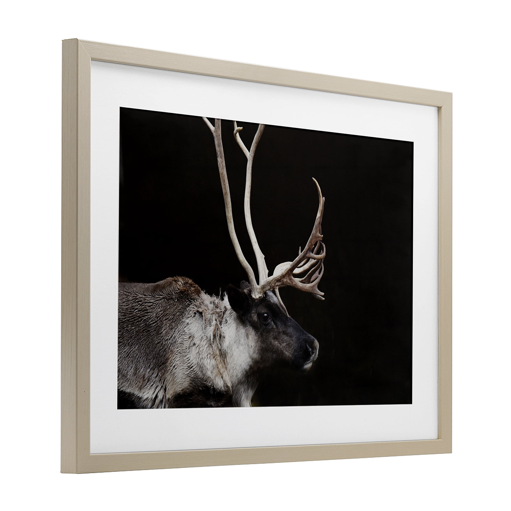 Stupell Industries Dark Reindeer at Night Birch Framed Print Under Glass, design by Amy Carroll