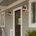 thumbnail image 5 of C Cattleya 1-Light Matte Black Outdoor Wall Sconce with Seeded Glass Shade, 5 of 7