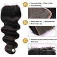 thumbnail image 6 of Body Wave Hair Bundles With Closure Virgin Brazilian Human Hair Weave Weft with 4x4 Transparent Lace Closure Natural Black Color, 6 of 8