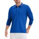 thumbnail image 4 of Camisa polo de golf de negocios de manga larga de ajuste regular para hombres en color sólido S azul real, 4 of 6