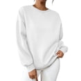 thumbnail image 2 of YHAJDS Womens Casual Workout Clothes Drop Shoulder Crew Neck Solid Sweatshirt, 2 of 9