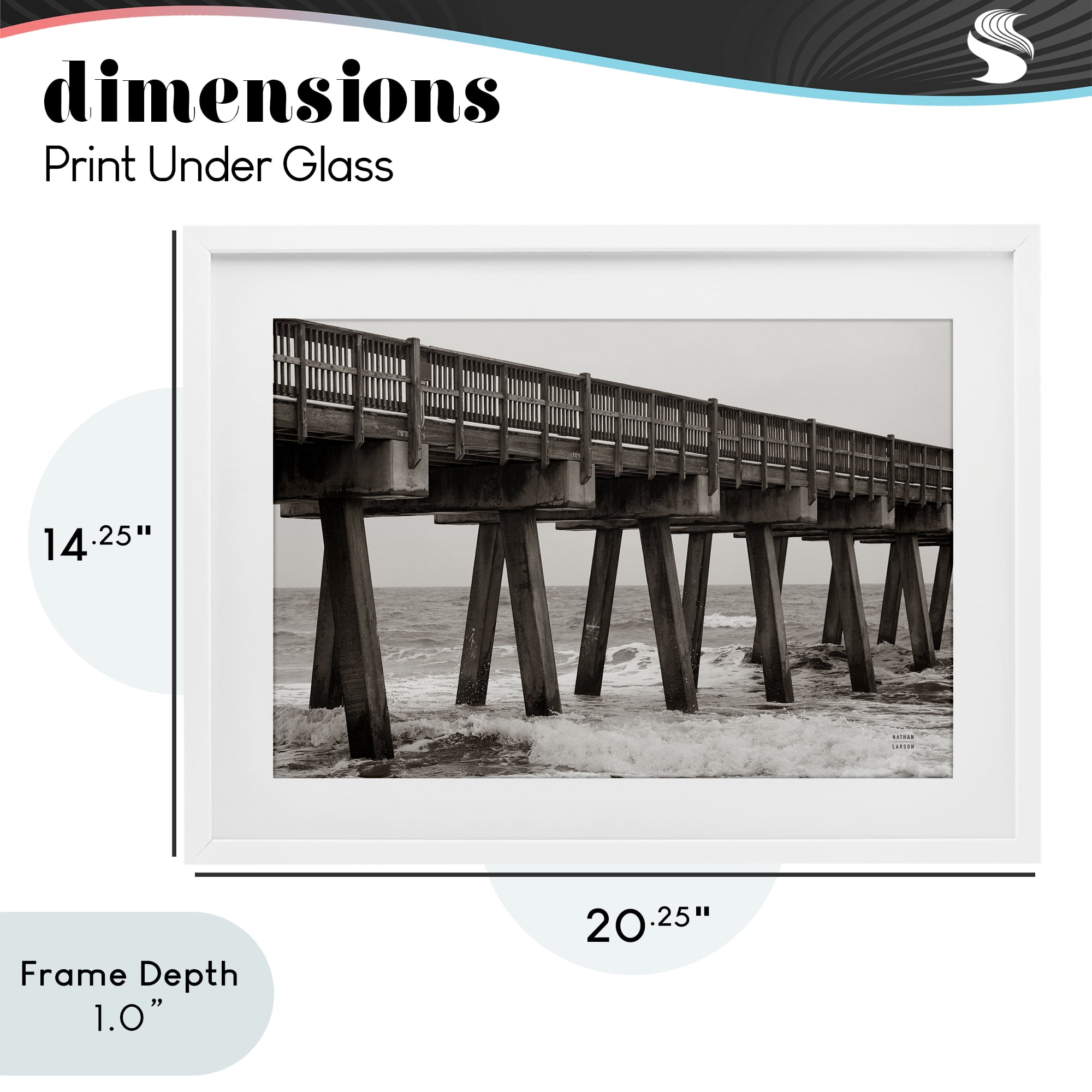 Stupell Industries Pier Angles Structure White Framed Print Under Glass, design by Nathan Larson