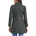 thumbnail image 3 of Abrigo largo clásico de invierno de una sola botonadura para mujer INSPIRE CHIC con bolsillos L gris oscuro, 3 of 6
