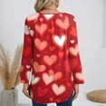 thumbnail image 4 of Dwralegc Womens Valentine Tops Long Sleeve Loose Fit V- Neck Cute Tops Valentine Lightweight Tshirts Heart Graphic Tees Red 3XL, 4 of 5