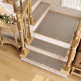 thumbnail image 1 of Stair Treads Matching Mat Non Slip Indoor, Square Stair Carpet Rubber Backing, Reusable Stair Treads for Wooden Steps, Washable Stair Rugs for Kids and Pets 31"x31" Tan, 1 of 8