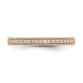 thumbnail image 4 of 14k Rose Gold Round Diamond Eternity Wedding Band Milgrain Edge Ring Size 8 - 1/3 Ct., 4 of 5