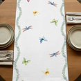thumbnail image 5 of Table Runners 72 Inches Long Dress Scarves, Wildflowers Farmhouse Kitchen Table Runner, Coffee Tablerunners, Farmhouse Country Dragonfly Butterfly Floral 14x72 Inch, 5 of 9