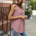 thumbnail image 2 of Camiseta sin mangas para mujer, camiseta sin mangas, ajuste holgado, cuello cuadrado, cómoda para citas, viajes, rosa oscuro XL, 2 of 9