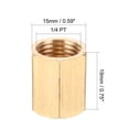 thumbnail image 2 of Brass Pipe Fitting Coupling, 1/4 PT Female Thread Straight Hex Rod Adapter, 2 of 2