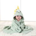 thumbnail image 2 of ZHUASHUM Baby Hooded Bath Towel Cartoon Bathrobe Baby Soft Coral Towel For Boy Girl Shower, 2 of 4