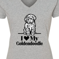thumbnail image 4 of Inktastic I Love My Goldendoodle Dog Women's V-Neck T-Shirt, 4 of 5