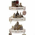 thumbnail image 2 of 3 Tier Corner Shower Caddy with Suction Cups - No Drill Bathroom Organizer Shelf, Gray ABS-Triangle Storage Rack with Hooks for Shampoo, Soap, Towels - Rustproof Caddy, Black, 2 of 5