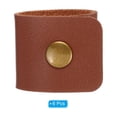 thumbnail image 3 of 6 Pcs Leather Napkin Rings Rustic Table Decor Thanksgiving Brown, 3 of 6
