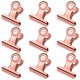 thumbnail image 1 of Paquete de 30 clips pequeños de toro, mini clips de bisagra de metal de 1,22 pulgadas, clip de bisagra de papel para carpeta para oficina, escuela, tiendas, oro rosa, 31 mm, 1 of 5