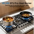 thumbnail image 6 of ROBAM 36" Gas Cooktop G515, 5 Made in Italy Brass Burners, 304 Stainless Steel Built-in Gas Stove, 20,000 BTU Tri-Ring Center Wok Burner, NG/LPG Convertible with Flame Failure Protection, 6 of 7