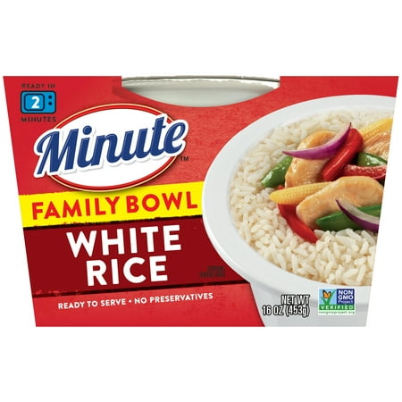 Minute Ready-to-Serve White Rice, Family Size Microwaveable Rice Bowl, 16 oz