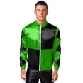 thumbnail image 1 of MSemis Mens Varsity Jackets Outerwear Horse Racing Coat Racer Streetwear Uniforms Costume Green XXL, 1 of 7