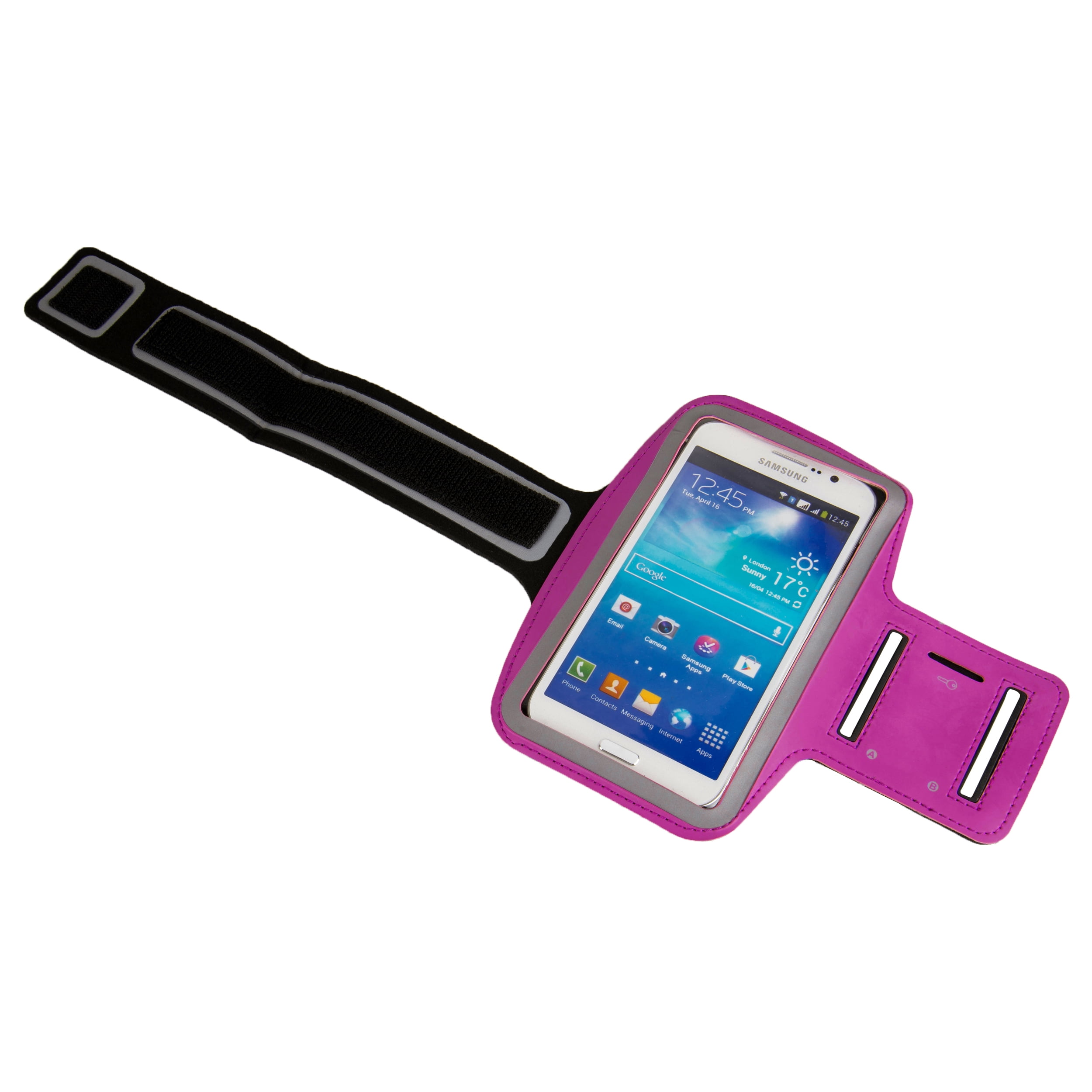 SumacLife Nylon Sports Armband Case Waterproof Band With Built-In Key Pocket, Purple