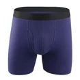 thumbnail image 1 of Men Long Leg Boxer Cotton Soft Underwear Briefs Trunks Breathable Open Fly Pouch, 1 of 4