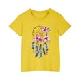thumbnail image 2 of Sakmal Clothes For Kids Yellow Cotton Floral Crew Neck 3-7y Short Sleeve Daily Life Summer Outfits For Kids 2024, 2 of 5
