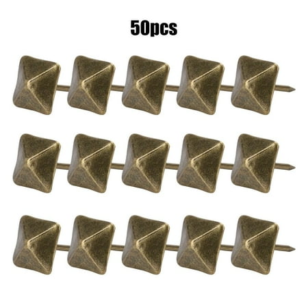 

Tebru Art Supplies Craft Accessories 50Pcs Upholstery Door Nail Retro Cyan Bronze Iron Decorative Furniture Hardware Accessories