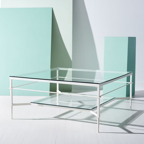 SAFAVIEH Couture Mieka Glam Metal Coffee Table, White