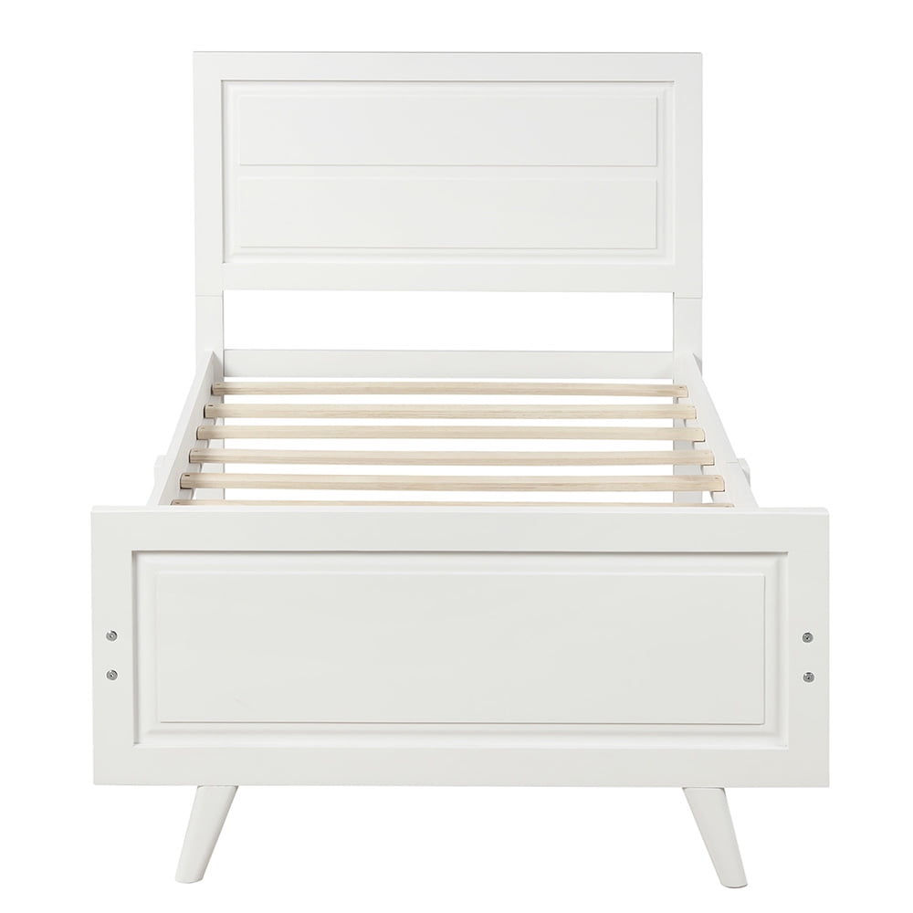 Private Jungle Sale Wood Platform Beds with Headboard and Wood Slat Support, Twin Bed Frame Mattress Foundation, White Private Jungle Sale Wood Platform Beds with Headboard and Wood Slat Support, Twin Bed Frame Mattress Foundation, White