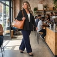 thumbnail image 4 of Agnes Orinda Women's Plus Size Blazers Shawl Collar Button Down Casual Business Work Suit Jacket Peplum Blazers 2X Black, 4 of 8
