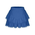 thumbnail image 6 of BiZtdJrK Womens Cotton Mini Skirt Ruffle Lace Trim Elastic High Waist Casual Skirts Flowy Summer Beach Skirts on sale and clearance Blue XXL, 6 of 10