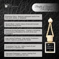 thumbnail image 4 of Luxury leather car air freshener – 3-piece set | myrrh and new car scent | non-toxic essential oils | lasts 135 days | each 10 | includes velvet gift bag, 4 of 5