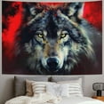 thumbnail image 2 of Nawypu Wolf Tapestry, Hippie Wall Hanging Tapestry Aesthetic Birthday Holiday Party Art Wall Carpet for Living Room Bedroom Dorm Ceiling Decor, 2 of 6