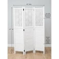 thumbnail image 2 of Legacy Decor 3 Panels Room Divider Rustic Wood w/ Decorative Cutout White, 2 of 6