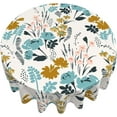 thumbnail image 5 of Nappe Ronde Florale Bleue et Jaune Printemps Été 60 Pouces Fleur Aquarelle Nappe Réutilisable pour Pique-Nique Fête Salle à Manger Décoration Intérieure Extérieure, 5 of 5