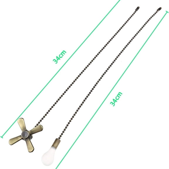 Toyeng 2PC Ceiling Fan Pull Chain ,Ceiling Fan Cords Ceiling Fan Chain Pulls with Beaded Ball Extension Chains for Celing Fan Light and Wall Lamps, Cabinet Light, Black