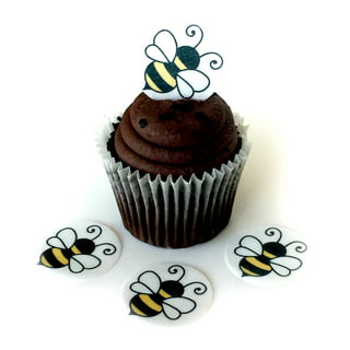 20 Pcs Bee Cake Toppers Glitter Honeycomb Bee Cupcake Toppers Circus Animal Cake Picks Dessert Decorative Toppers, Size: 20pcs