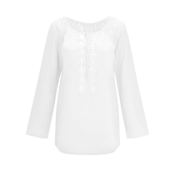 Aayomet Shirts For Women Womens Fall Long Sleeve Stretch Slim Round Neck Ribbed Basic Shirts,White L