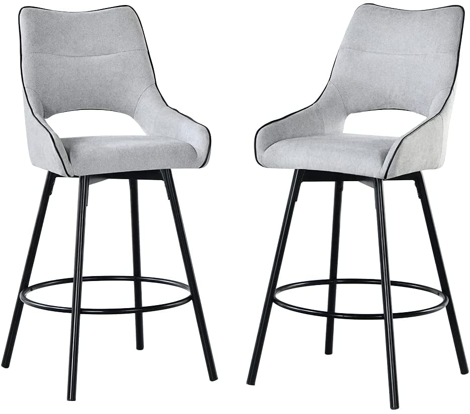Bar Stools Set of 4 Modern Upholstered Bar Chairs with Back Counter Height Kitchen Barstools