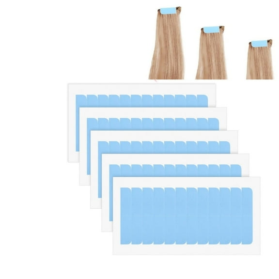 QZS Double Sided Hair Tape,5Sheets Portable Hairpiece Expansion Tools for Home,Blue Durable Hairpiece Supplies,1.57x0.3inch