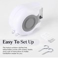 thumbnail image 3 of Outdoor Retractable Clothesline, 13m Expandable Wall Mounted Clothes Drying Rack with 2 Clothesline, for Bathroom Balcony Garden Indoor Travel, 3 of 5