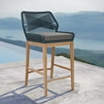 thumbnail image 3 of Modway Wellspring Outdoor Patio Teak Wood Bar Stool in Blue/Graphite, 3 of 8