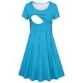 thumbnail image 5 of Edvintorg Maternity Dress Soft Comfy Short Sleeve Crewneck Casual Breastfeeding Pregnancy Dresses 2026 Summer Clothes Sky Blue L, 5 of 5
